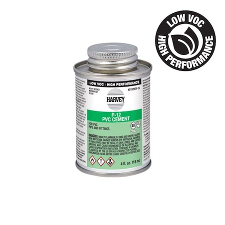 Oatey P12 PVC cement, 4 oz 018200V-24